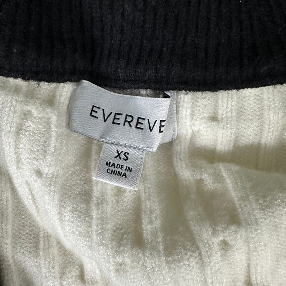 Evereve Womens Penny Cable Pullover Round Neck Sweater Knit White Green XS - Picture 8 of 8